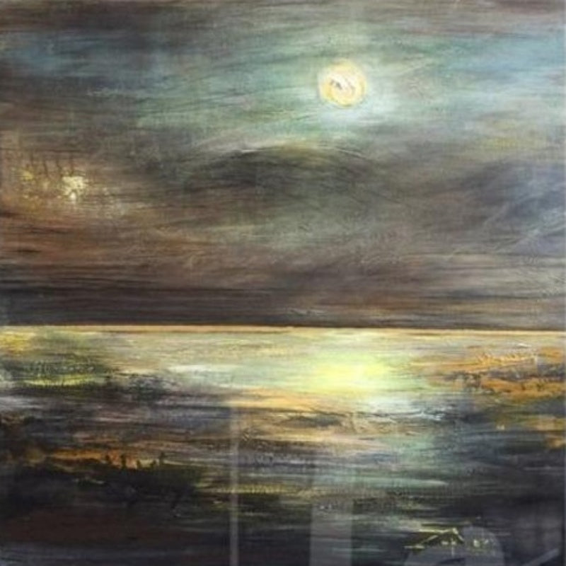 Serene Sunset Reflection: Captivating Oil Painting of Dusk at the Water's Edge