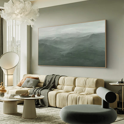 Serene Minimalist Landscape Oil Painting for Contemporary Home Decor