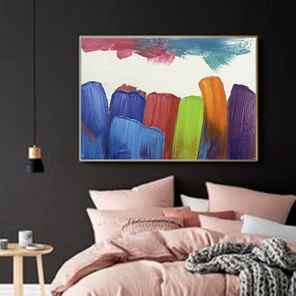 Vibrant Abstract Landscape Oil Painting for Modern Home Decor