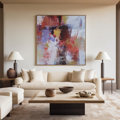 Vibrant Modern Abstract Oil Painting for Contemporary Home Decor