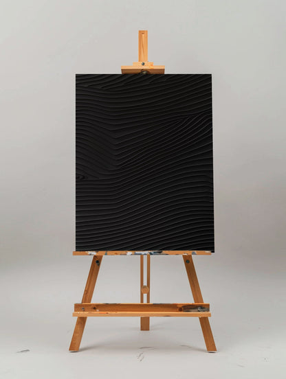 Elegant Black Minimalist Abstract Oil Painting for Modern Home Decor