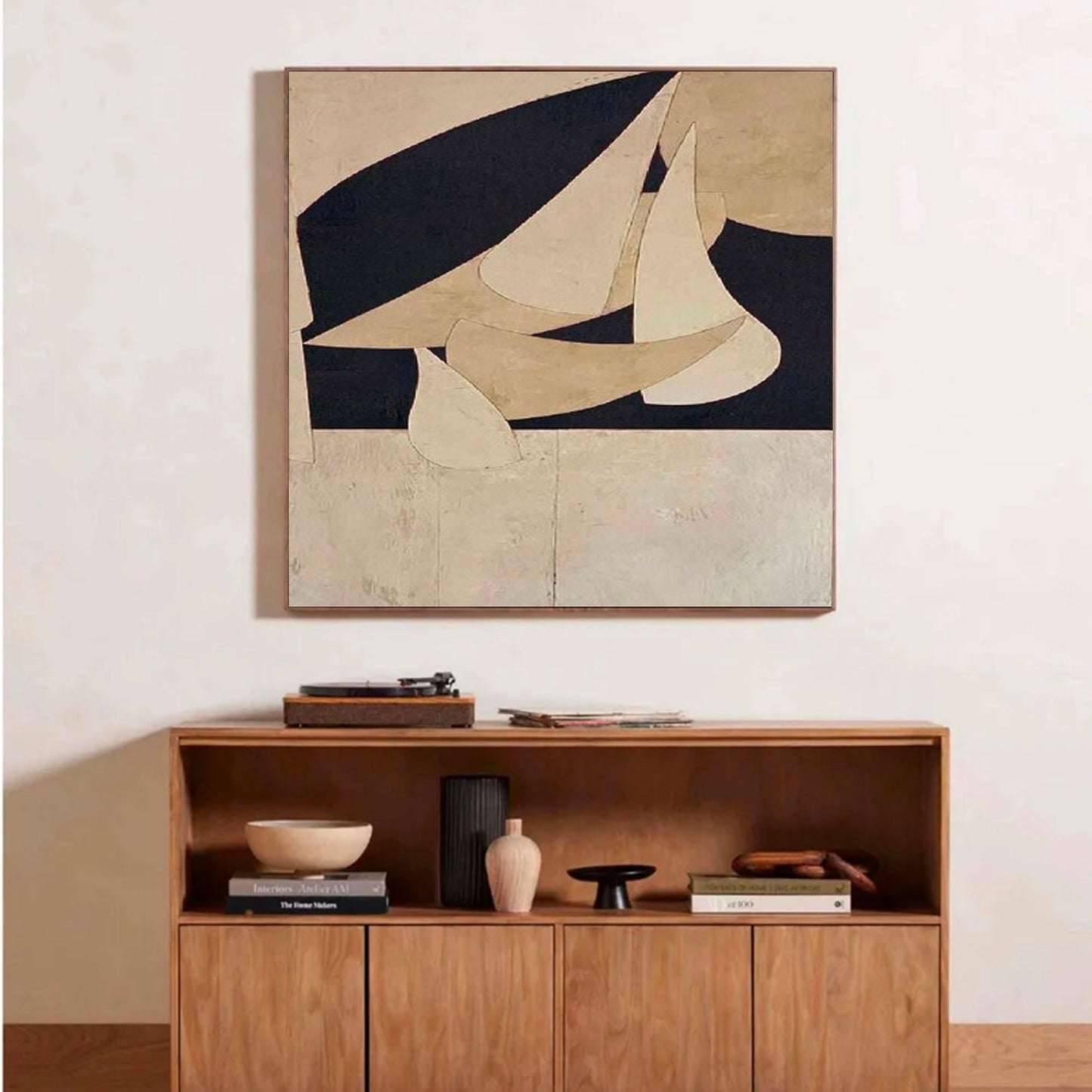Elegant Minimalist Abstract Oil Painting for Modern Home Decor