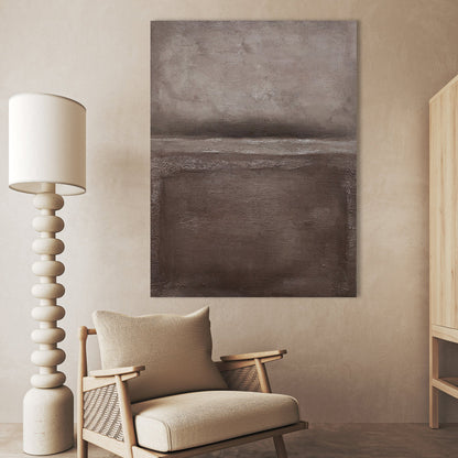 Textured Earth Tones: Contemporary Abstract Oil Painting for Modern Décor