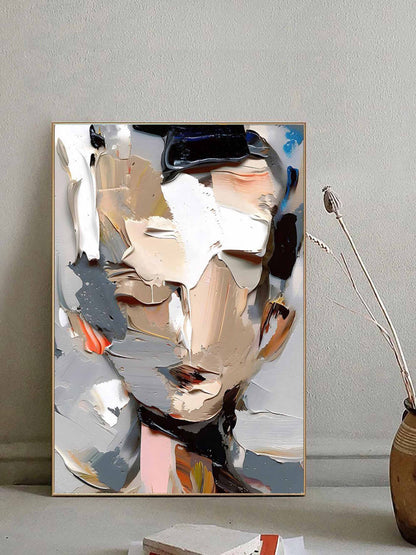Abstract Oil Painting with Bold Colors and Distinctive Textures