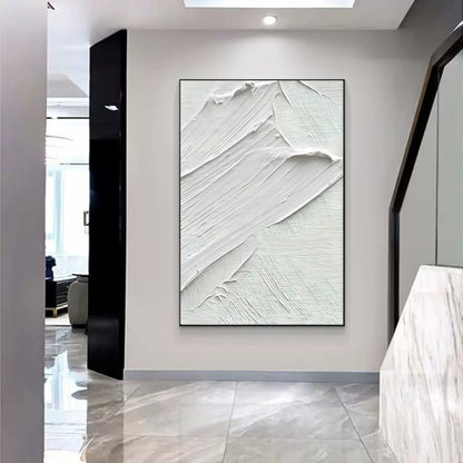 Textured White Oil Painting for Modern Art Decor