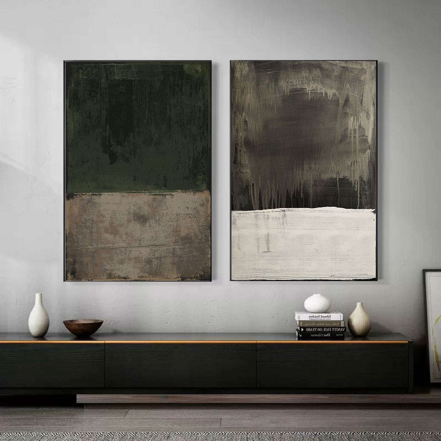 Serene Abstract Oil Painting Set for Modern Home Decor