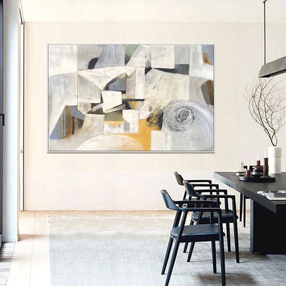 Dynamic Abstract Ocean Scene with Surfer - Vibrant Oil Painting Art for Home Decor