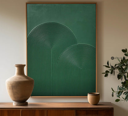 Serene Green Abstract Oil Painting for Modern Minimalist Home Decor