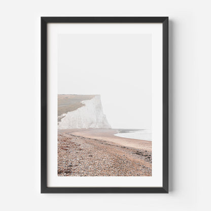 Coastal Serenity: Stunning Oil Painting of White Cliffs and Tranquil Beach Scene