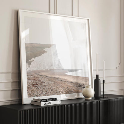 Tranquil Coastal Escape: Serene Dunes and Majestic White Cliffs Oil Painting