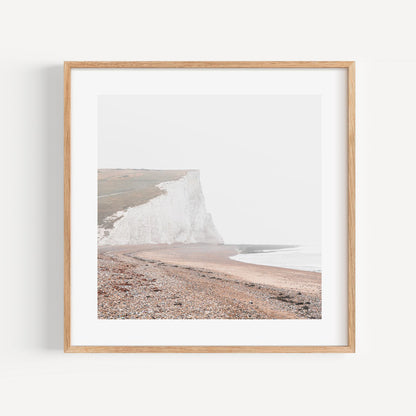 Tranquil Coastal Escape: Serene Dunes and Majestic White Cliffs Oil Painting