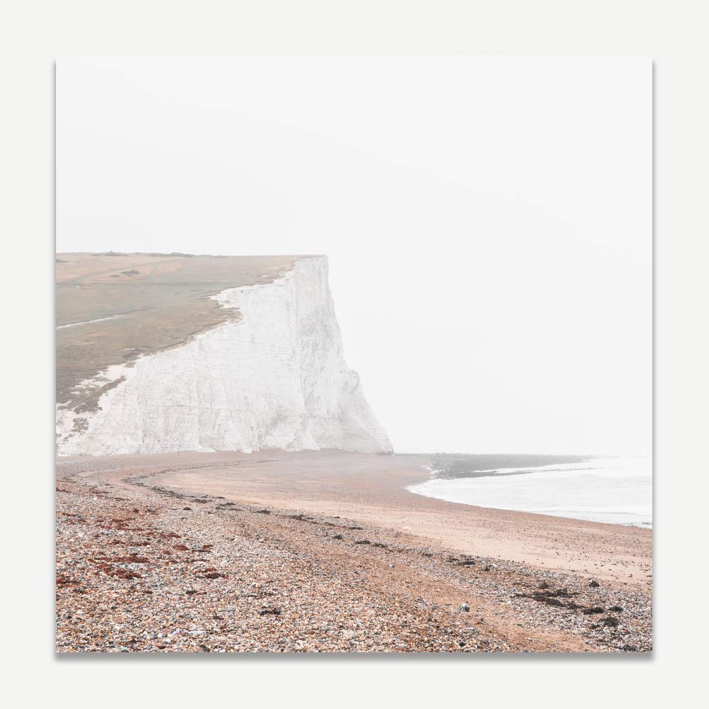 Tranquil Coastal Escape: Serene Dunes and Majestic White Cliffs Oil Painting