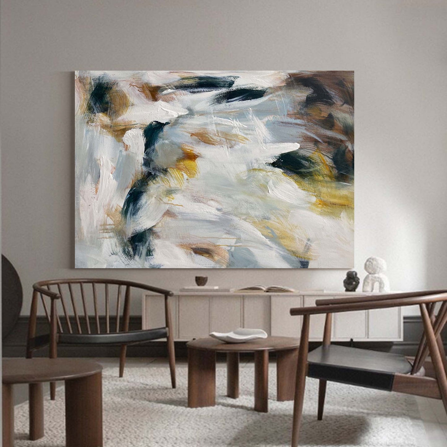 Serene Modern Abstract Oil Painting for Contemporary Home Decor