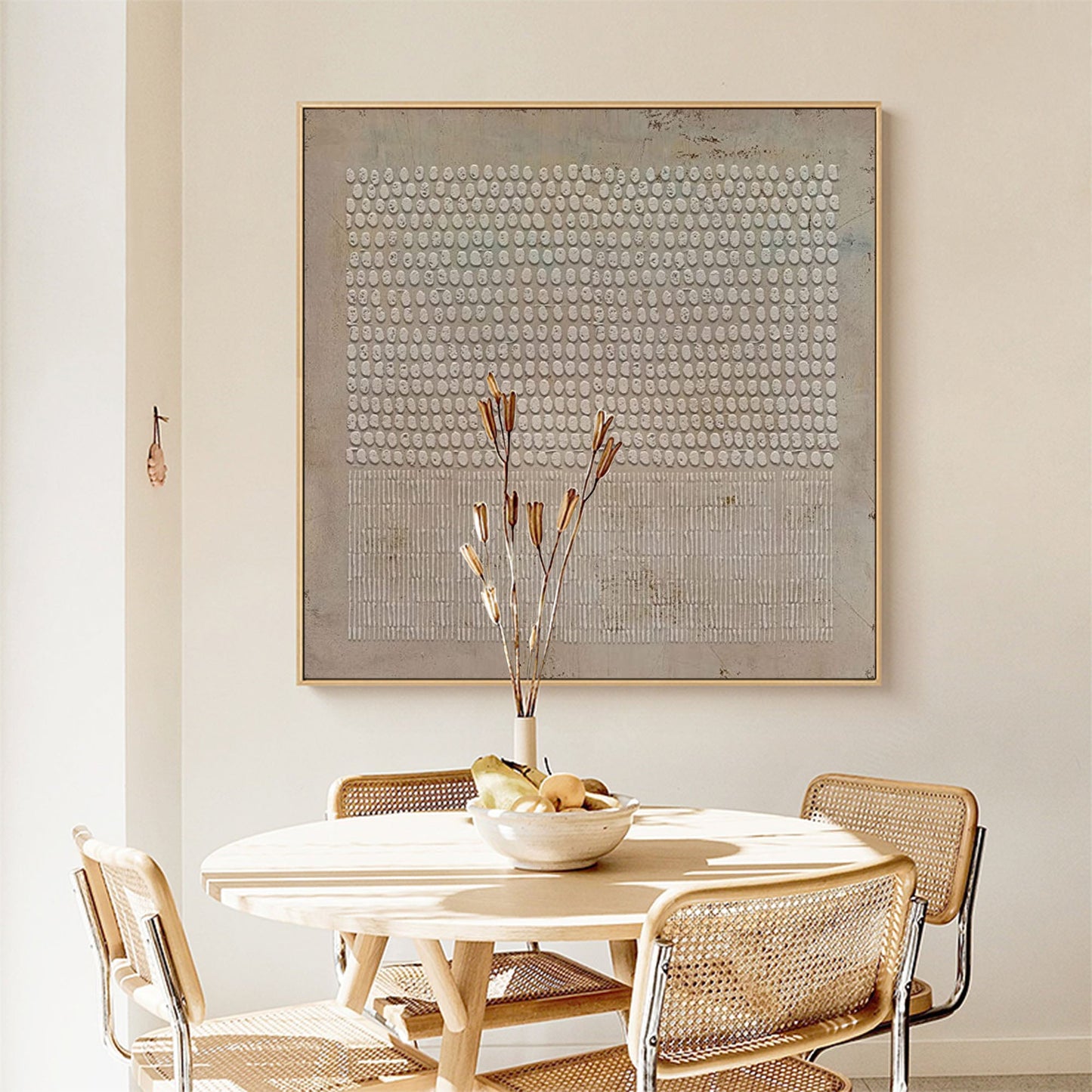 Minimalist Wabi-Sabi Abstract Oil Painting for Modern Wall Decor