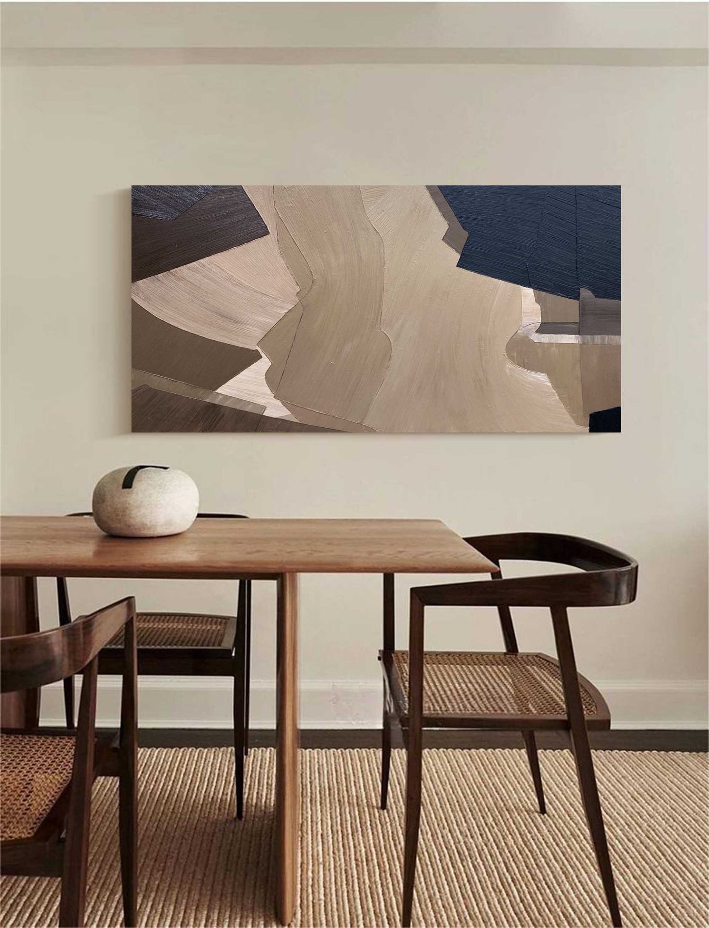 Elegant Minimalist Abstract Oil Painting for Modern Home Decor