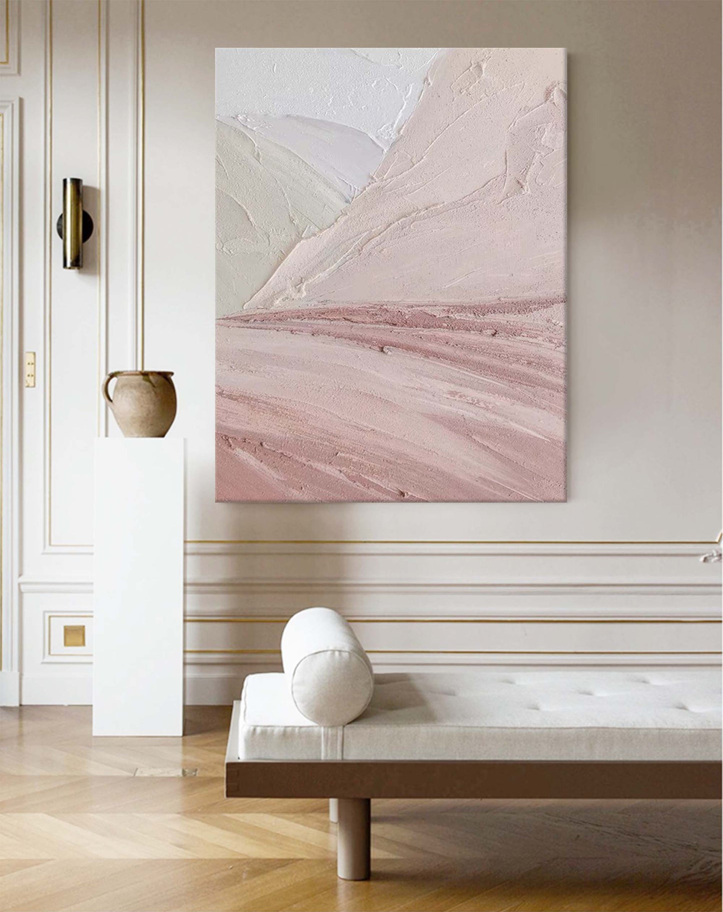 Tranquil Minimalist Oil Painting for Modern Home Decor and Serene Atmospheres