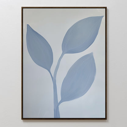 Tranquil Blue Leaves Abstract Oil Painting for Modern Home Decor