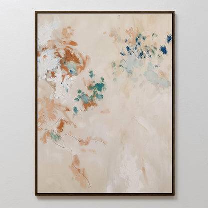 Blossoming Abstract Oil Painting - Pastel Floral Canvas Wall Art Decor