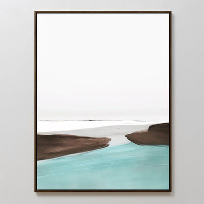 Serene Abstract Oil Painting of Tranquil Waters for Modern Home Décor