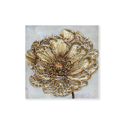 Elegant Gold Dandelion Oil Painting for Luxurious Home Decor