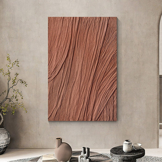 Textured Earth Tones: Abstract Oil Painting for Modern Home Decor