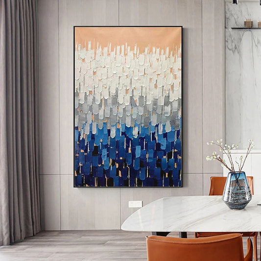 Captivating Ocean Horizon Abstract Oil Painting for Modern Decor