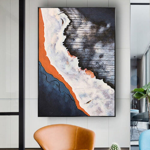 Abstract Coastal Dreamscape Oil Painting for Contemporary Home Decor