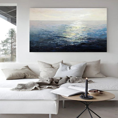 Stunning Ocean Sunrise Oil Painting for Coastal Home Décor
