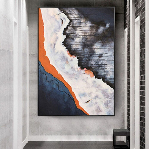 Abstract Coastal Dreamscape Oil Painting for Contemporary Home Decor