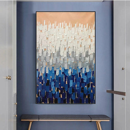 Captivating Ocean Horizon Abstract Oil Painting for Modern Decor