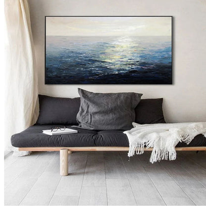 Stunning Ocean Sunrise Oil Painting for Coastal Home Décor
