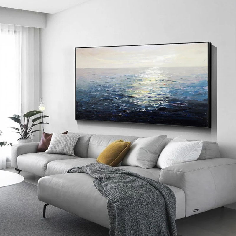 Stunning Ocean Sunrise Oil Painting for Coastal Home Décor