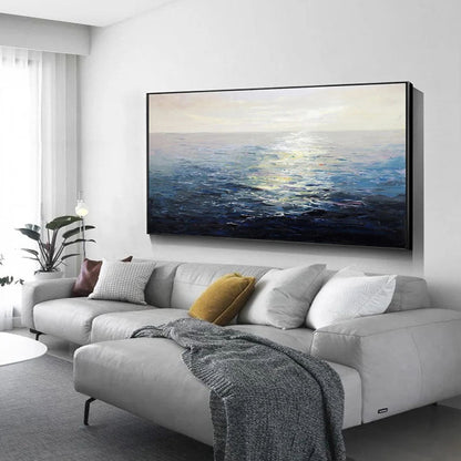 Stunning Ocean Sunrise Oil Painting for Coastal Home Décor