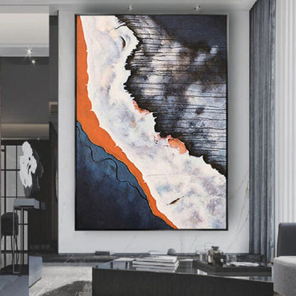 Abstract Coastal Dreamscape Oil Painting for Contemporary Home Decor