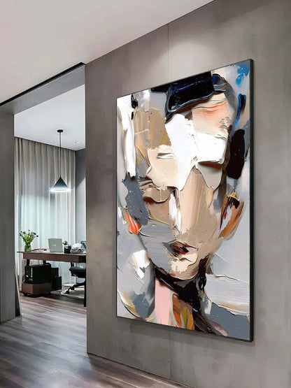 Abstract Oil Painting with Bold Colors and Distinctive Textures