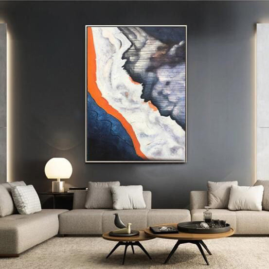 Abstract Coastal Dreamscape Oil Painting for Contemporary Home Decor