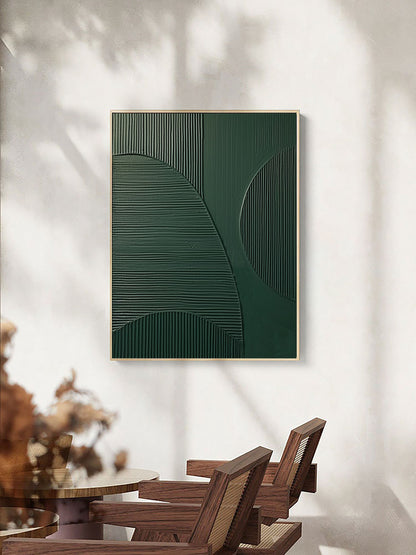 Serene Blue and Green Abstract Oil Painting for Modern Home Décor