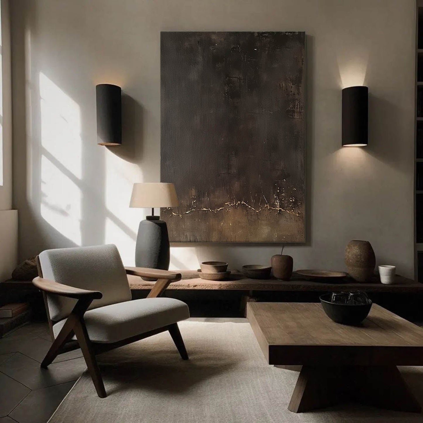 Elegant Minimalist Abstract Oil Painting for Modern Home Decor
