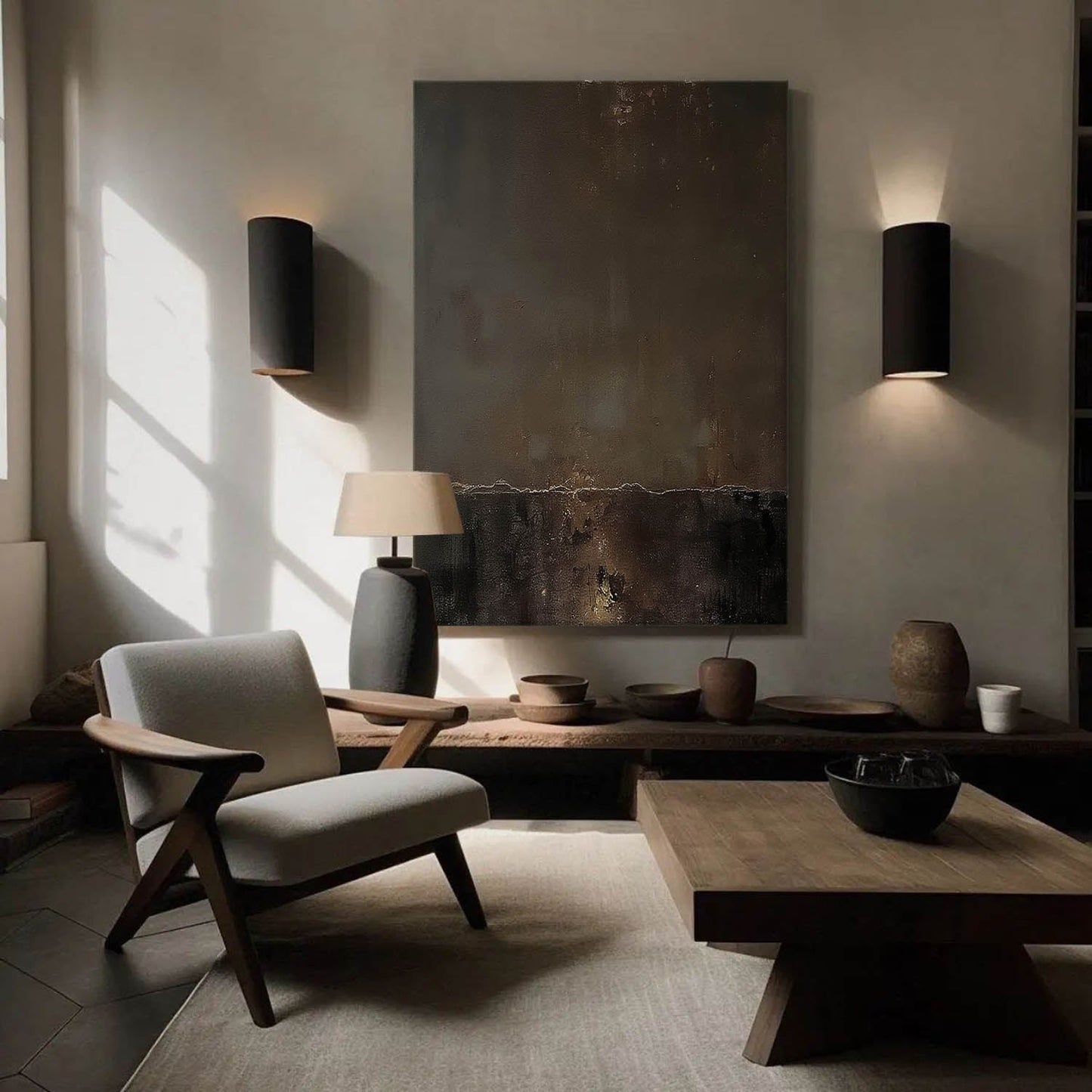 Elegant Minimalist Abstract Oil Painting for Modern Home Decor