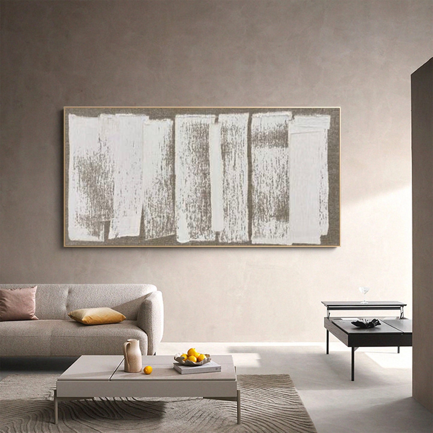 Wabi-Sabi Minimalist Oil Painting for Modern Home Decor