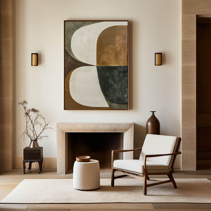 Contemporary Geometric Abstract Oil Painting for Modern Home Decor