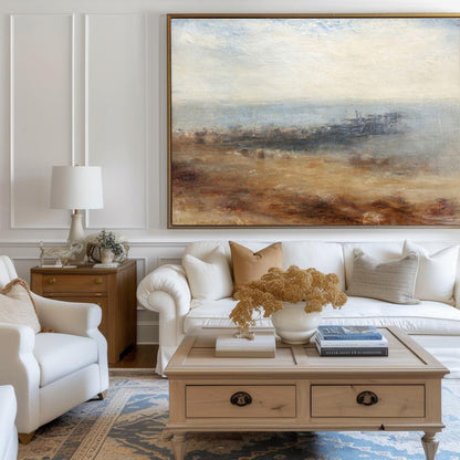 Serene Modern Landscape Oil Painting for Contemporary Home Decor