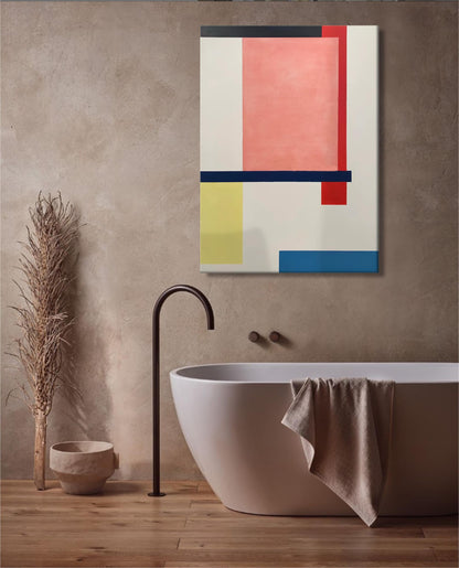 Modern Abstract Geometric Oil Painting for Contemporary Home Decor