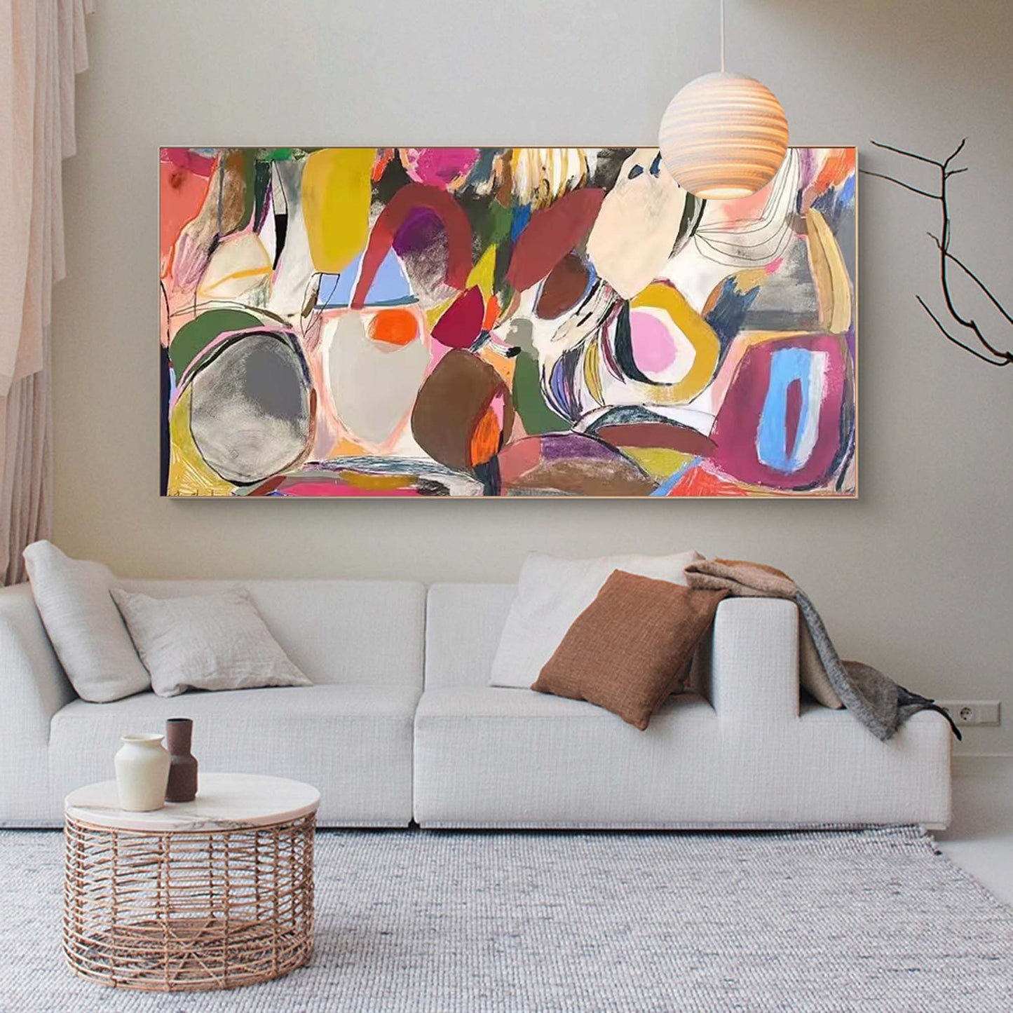 Vibrant Abstract Oil Painting for Modern Home Décor and Artistic Expression