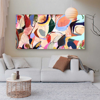 Colorful Abstract Oil Painting for Modern Home Décor and Artistic Inspiration