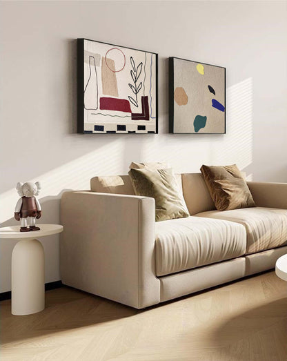 Contemporary Minimalist Geometric Oil Painting for Modern Home Decor
