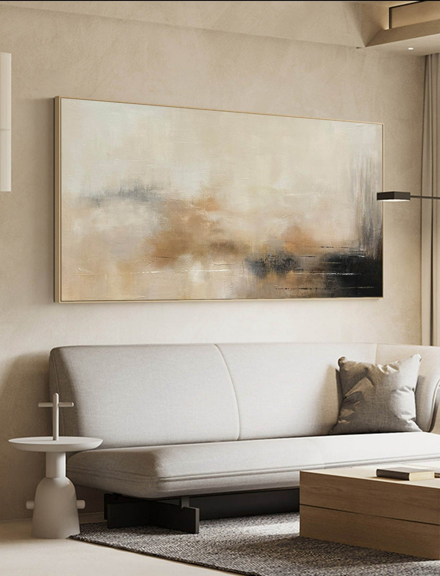 Serene Minimalist Abstract Oil Painting for Modern Home Decor