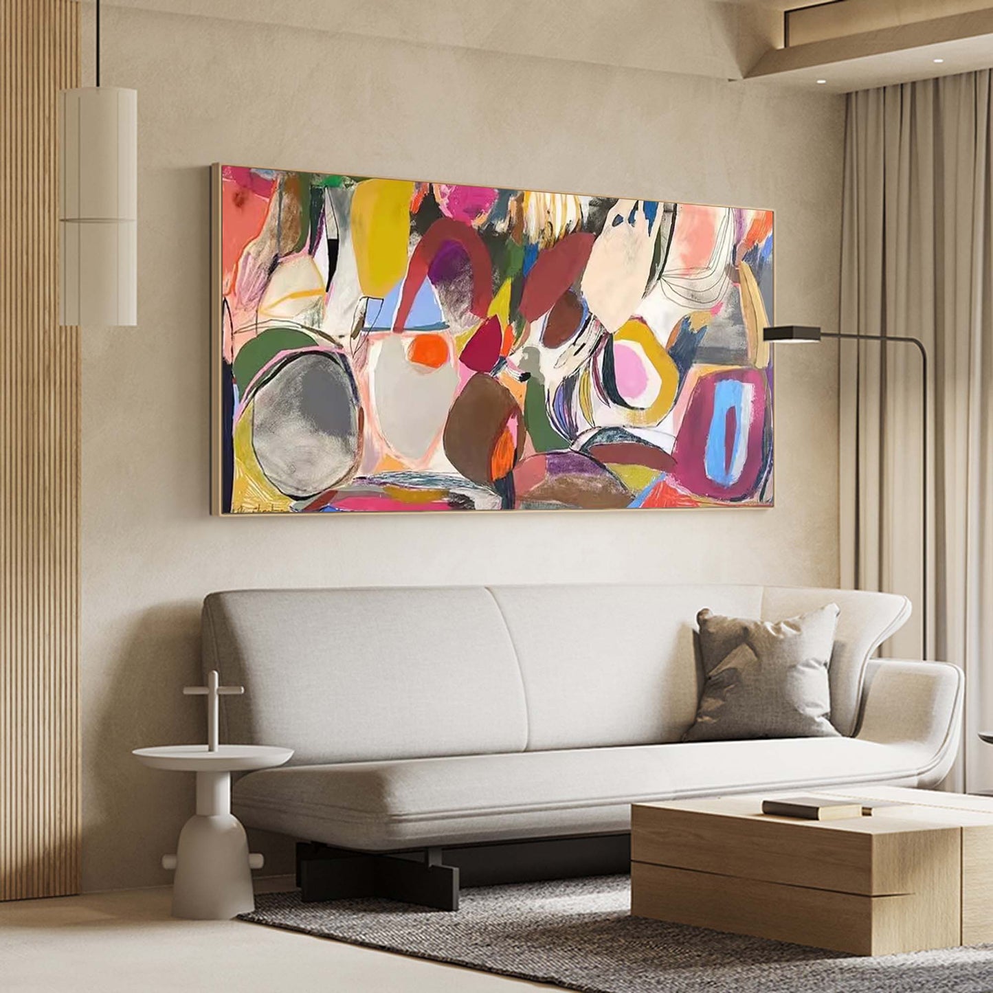 Vibrant Abstract Oil Painting for Modern Home Décor and Artistic Expression