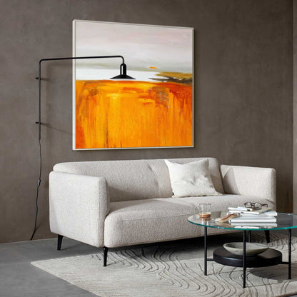 Vibrant Abstract Landscape Oil Painting in Warm Tones for Modern Art Lovers