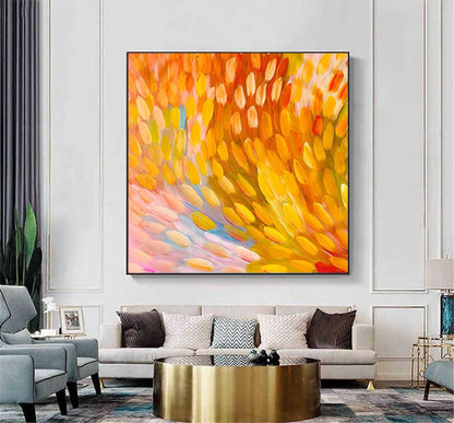 Vibrant Abstract Oil Painting with Bright Colors for Modern Home Decor